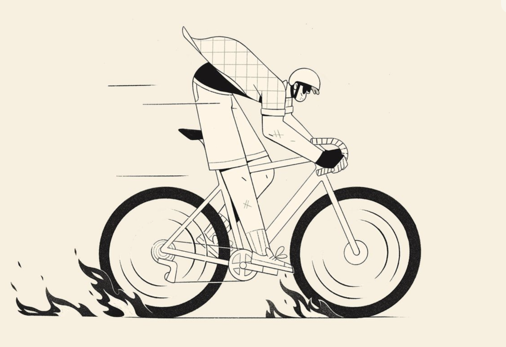 A Teen riding a bike